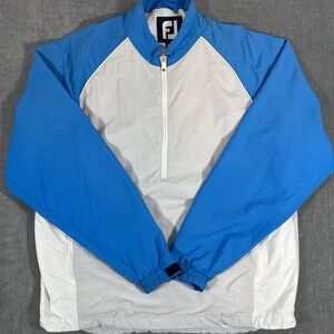 FootJoy FJ  Men's Large Blue Gray Quarter Zip Golf Pullover Windbreaker Jacket